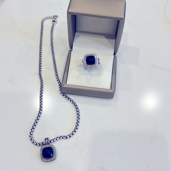 David Yurman Jewelry - David Yurman Onyx and Diamond Ring and Necklace